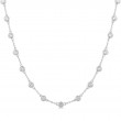 14K White Gold Diamond Bezel Necklace