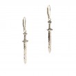 Sterling Silver Oxidized Viking Sword drop Earrings-1