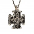 Sterling Silver Oxidized Large Biker Cross Pendant-1