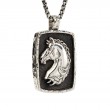 Sterling Silver Oxidized Large Horse Pendant-1