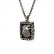 Sterling Silver Oxidized Medium Wolf Pendant-1