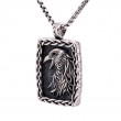 Sterling Silver Oxidized Black CZ Large Raven Pendant-1