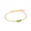 Neon Green Enamel Carabiner Gold Bracelet-1