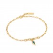 TEAL SPARKLE DROP PENDANT CHUNKY CHAIN BRACELET-1