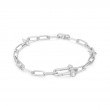 Silver Stud Link Charm Bracelet-1