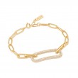 Gold Pavé Link Bracelet-1