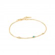 14KT GOLD TURQUOISE AND WHITE SAPPHIRE BRACELET-1