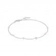 14KT White Gold Pearl And White Sapphire Bracelet-1