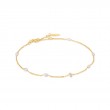 14KT GOLD PEARL AND WHITE SAPPHIRE BRACELET-1