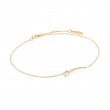 14kt Gold White Sapphire Curve Bar Bracelet-1