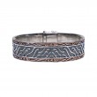 Sterling Silver Oxidizedl Bronze Hinged Cuff Bracelet-1