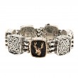 Sterling Silver Oxidized Bronze Stag and Celtic Knotwork Link Bracelet-1