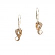 Sterling Silver Oxidized Bronze Dragon Leverback Earrings-1