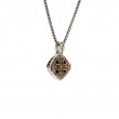 Sterling Silver Oxidized Bronze Small Celtic Cross Cushion Pendant-1