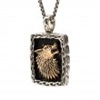 Sterling Silver Oxidized Bronze Large Wolf Pendant-1