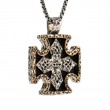 Sterling Silver Oxidized Bronze Large Biker Cross Pendant-1