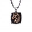 Sterling Silver Oxidized Bronze Medium Horse Pendant-1