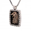 Sterling Silver Oxidized Bronze Large Raven Pendant-1