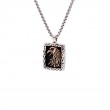 Sterling Silver Oxidized Bronze Small Raven Pendant-1