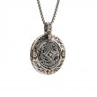 Sterling Silver Oxidized Bronze CZ Four Angels Reversible Spinner Pendant-5