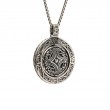 Sterling Silver Oxidized Bronze CZ Four Angels Reversible Spinner Pendant-9