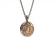 Sterling Silver Oxidized Bronze Four Angels Reversible Coin Pendant-1