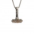 Sterling Silver Oxidized Bronze Thor's Hammer Pendant-1