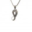 Sterling Silver Bronze Black CZ Dragon Pendant-3