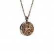 Sterling Silver Oxidized Bronze Reversible Coin Pendant-1