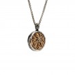 Sterling Silver Oxidized Bronze Reversible Coin Pendant-1