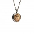 Sterling Silver Oxidized Bronze Reversible Coin Pendant-1