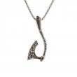 Sterling Silver Oxidized Bronze Curved Viking Warrior Axe Pendant-3