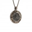 Sterling Silver Oxidized Bronze Reversible Spinner Pendant-7