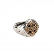 Sterling Silver Oxidized Bronze Celtic Cross Cushion Ring-1