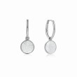 Sunbeam Emblem Silver Huggie Hoop Earrings-1