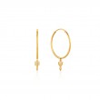 Gold Key Hoop Earrings-1