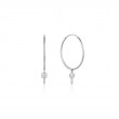 Silver Key Hoop Earrings-1