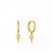 Gold Key Huggie Hoop Earrings-1