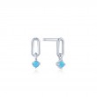 SILVER TURQUOISE LINK STUD EARRINGS-1