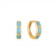 GOLD TURQUOISE HUGGIE HOOP EARRINGS-1