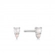 SILVER MOTHER OF PEARL AND KYOTO OPAL STUD EARRINGS-1