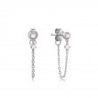 SILVER MOTHER OF PEARL AND KYOTO OPAL CHAIN DROP STUD EARRINGS-1