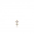 GOLD DOUBLE SPARKLE BARBELL SINGLE EARRING-1