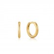 GOLD SMOOTH MINI HUGGIE HOOP EARRINGS-1