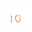 GOLD SMOOTH HUGGIE HOOP EARRINGS-1