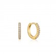 GOLD SPARKLE HUGGIE HOOP EARRINGS-1