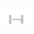 SILVER ROPE BAR STUD EARRINGS-1