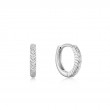 SILVER ROPE HUGGIE HOOP EARRINGS-1