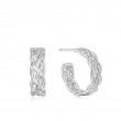 SILVER ROPE CHUNKY HOOP EARRINGS-1