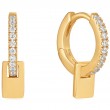 Glam Pendant Huggie Hoop Earrings-1